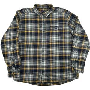 Men's Patagonia Organic Cotton Lightweight Fjord Flannel Long Sleeve Shirt sz XL